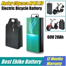 18650 Li-ion batterij 60V 20AH 25.6AH 28AH 72V 19.2AH 21AH 1800W BMS voor Electric Harley CityCoco X7 x8 x9 Scooter-fiets met oplader