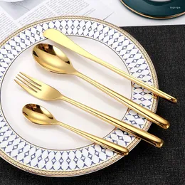 Set di stoviglie Set di posate in acciaio inossidabile 304 Golden Black Luxury Kitchen Dinner Knife Fork Spoon Cucchiaino 4 pezzi