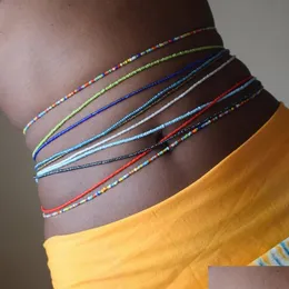 Perlen Verkauf Amerikanischer Sommer Personalisierte Strand Taille Ketten Stränge Reis Perle Kies Elastische Perlen Körperkette Drop Delive Dhkwi