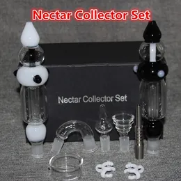 Kit de luto de luxo kit de néctar kits de vaporizador de narguildes com quartem cerâmica titânio dab bongs bongs de vidro mini tubo de água