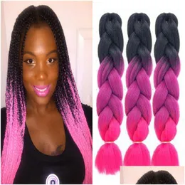 Synthetic Hair Extensions Ombre Xpression Braiding Three Tone Jumbo Crochet Braids Hairs 24 Inches Braid 100 Kanekalon Wh0248 Drop D Dhopw