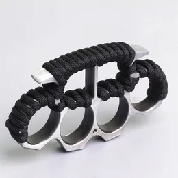 Metal Brass Knuckle Duster Four Finger Hand Clasp Outdoor Fitness Boxing Training Combat Protective Gear Security Defense Window Breaking EDC Tool