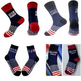 Давайте пойдем Брэндон Трамп Socks 2024 Американская избирательная вечеринка поставляет смешные носки и женщины хлопковые чулки FY3551 SS0029