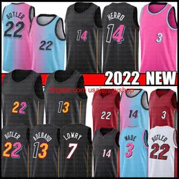 Jersey Jimmy 22 Butler Bam 13 Ado s Tyler 14 Herro Basketball Jersey 2022 City Dwyane 3 Wade s Kyle 7 Lowry White