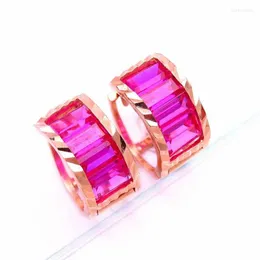 Brincos de balanço 585 Pray de ouro de ouro roxo para mulheres clássicas clássicas 14k Rose Glamour Party noivado Jóias