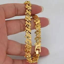 Link Chain Copper African Party Jewelry Gifts Ethiopian Jewelry Cuban Chain Dubai 24K Gold Color Various Shapes Bracelet for Men and Women G230208