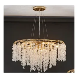 Chandeliers Luxury Living Room Decoration Crystal Chandelier Modern Hanging Lights For Bedroom Cristal Lampen Drop Delivery Lighting Dhxdc