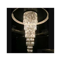 Люстры привел современные люстры хрустальные светильники приспособление для эль -салона в лобби дома роскошные длинные капельки D50см.