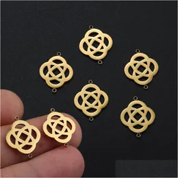 Charms 5pcs aço inoxidável bruxa Celtics Knot Gold Pingentes de bruxaria para joias de colar de braceletes DIY Findin Dhefe