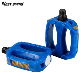 Bike Pedals WEST BIKING High Quality Children's Bicycle Pedals Anti-Slip Safety Cycling Pedal Lightweight 1 Pair Pedals For Kids's Bike 0208