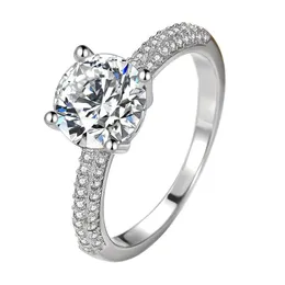 Pierścień Solitaire Hurtowa Sterling Sier Cubic Zirconia CZ Diamond Anniversary Wedding Engagement dla kobiet Pierścienia Dho3o