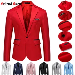 Mens Suits Blazers İnce Fit Office Blazer Ceket Gelinlik Günlük İş Erkek Katlar Zarif İnsan Ceketleri Üstler için 230209