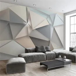커스텀 포 벽지 3D 현대 TV 배경 거실 침실 추상 예술 벽 벽화 기하학적 벽면 벽지 191b