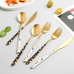 Dinnerware Sets Dinner Set El Restaurant Dining Room Kitchen Utensils Table Portable Gift Camping Cookware Kitchenware Cutlery Tableware