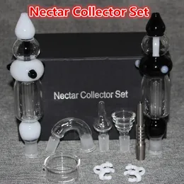 nektar kit glas rör mini bong två funktioner båda kvarts tripp titan trip bongs 10mm 14mm för oljeriggar dabs glas aska catcher