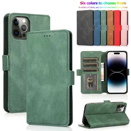 Leather Flip Wallet Case For iPhone 14 13 12 Mini 11 Pro XS MAX X XR 8 7 6s 6 Plus 5 5s SE Card Stand Slot Phone Cover
