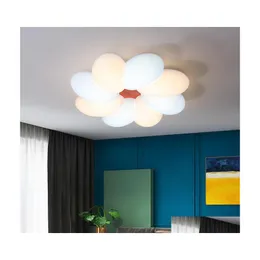 Ceiling Lights Nordic Bedroom Lamp Study Creative Cloud Led Cartoon Personality Girls Childrens Room Flower Lamps Drop Delivery Ligh Dhem5