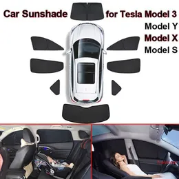Car Sun Shade For Tesla Model 3 Y X S 2021 2022 Windshield Sunshade Cover Protector Front Side Window Privacy Blind Shading Kids