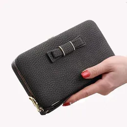 Portafogli 2023 Fashion Purse Wallet Porta carte di marca femminile Tasca per cellulare da donna 6 Solid Clutch Money Bag Regali per
