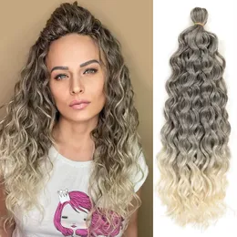 Ocean Wave Crochet Wavy Hair Wefts 18 Inch Hawaii Curl Braiding Hair Goddess Crochet Hair ,Boho Style Hair Extensions