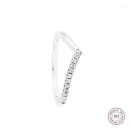 Clusterringe 925 Sterling Silber Zeitloser Wunsch halb funkelnd für Frauen Hochzeit Verlobung Fingerring Schmuck Bague Großhandel