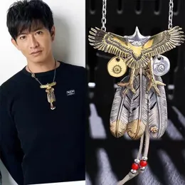 Pärlhalsband Takahashi Goro Eagle Fjäderhalsband Dam Herr Taijiao Kedjeärm Kedja Tröja Kedja Herr 2023 Lång 230209