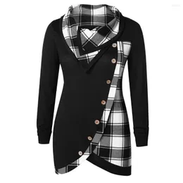 Frauen Blusen Rollkragen Tunika Bluse Frauen Casual Winter Damen Plaid Bottom Tops Weibliche Lange Hülse Harajuku Hemd Blusas