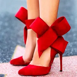 Stilettos Large 43 Comemore Summer Bow Size 2021 High Heels Sandals Ladies Black Red Party Pumps Dress Woman Shoes Mules T230208 795