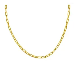 Chains S925 Sterling Silver Classic Moda Paperclip Gold Gold Geométrico Colar Chain Chain For Women Party Gift Wholesale