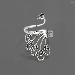Wedding Rings Exaggerated Personality Gothic Peacock For Women Charm Engagement Jewelry Girls Open Finger Knuckle