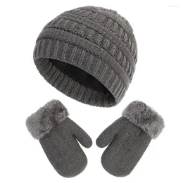 Berets Hat Gloves Breathable Cap Mittens Adorable Thermal Practical Boys Girls Winter