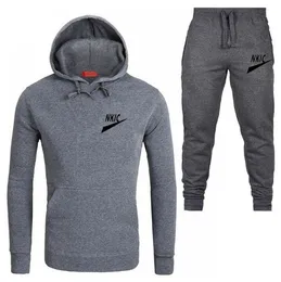 Men's Tracksuits Casual Fashion Matching Color Hoodie And Sweatpants Brand Set Autumn Winter 2022 New Product Brand LOGO Print