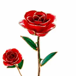 Bomboniera in fiore Rose placcate oro 24K Fiori per il compleanno San Valentino Regali per l'anniversario della festa della mamma con scatola di souvenir di auguri tt0209