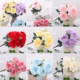 Flores decorativas Simulação artificial PEONY Bouquet Party Silk Flower Flower Home Decor Mariage Wedding Supplies