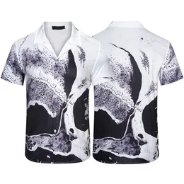 23 koszula od projektanta moda męska geometryczna litera koszula do gry w kręgle hawajska koszula na co dzień męska dopasowana koszulka z krótkim rękawem wszechstronna m-3xl