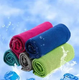 Acessórios esportivos de titânio 30x90cm gelo esportivo frio toalha resfriamento de verão exército de poliéster de poliéster respirável 10 cores ss0209