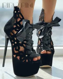 Super Sexy Toe Platform RIBETRINI INS Open Hot High Heels Women Sandals Snakeprint Buckle Strappy Party Dress Summer Shoes Woman T230208 215