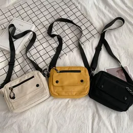 Axelväskor duk för kvinnor japan stil flicka liten väska kvinnlig messenger crossbody student handväska telefon