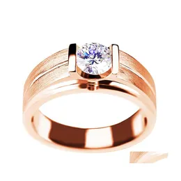 Кластерные кольца Классическая матовая имитация мойссанитового кольца мужское 18 -километровое белое золото с бриллиантами низкоукистые и стабильные деловые пески Deli Dhfwe