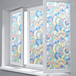 Adesivos de janela girando arte de privacidade de arte manchada adesiva de vidro estático adesivo de papel alumínio retrô retro pvc decorativo largura 60cm