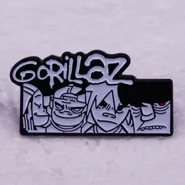 Gorillaz Virtual Cartoon Character Rock Band Broche Muziek Perifere badge Leuke anime films Games Hard Email -pins verzamelen metalen cartoonbroche