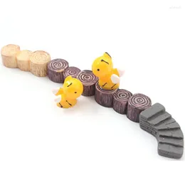 Decorative Figurines Wooden Pile Steps Tree Bridge Pier Micro-Landscape Decoration Path Resin