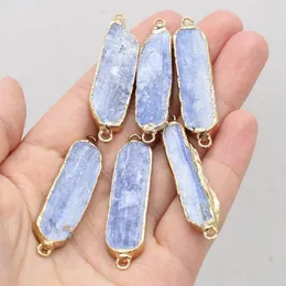Colares pendentes de pedra natural gemia longa faixa de kyanite conector artesanato artesanato de colar de colar de joias acessórios para o tamanho da mulher