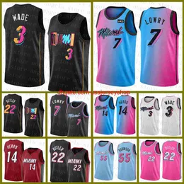 2021 New Kyle 7 Lowry Basketball Jersey Dwayne Dwyane 3 Wade Jimmy 22 Butler Tyler 14 Herro Bam 13 Ado Duncan 55 Robinson Kendrick 25