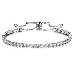 Tennis Cr Jewelry Colof Woman Bracelet One Row Crystal Rhinestone Bangle Wristband Elastic Wedding Bridal Girls Bi Dhcjn