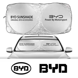 Car Windshield Sunshade Cover لـ BYD Tang F3 E6 Atto Yuan Plus Song Max F0 G3 I3 EA1 DMI 2DIN 2014 G6 Pro Auto Accessors