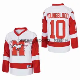 فيلم فيلم موستانج فيلم الهوكي جيرسي 10 Youngblood Mustangs Hockey Shirt Bloody Boy