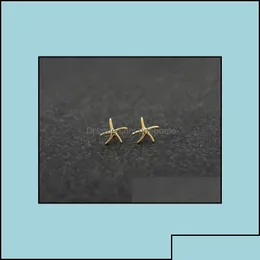 Stud Earrings Jewelry Fashion Starfish Zinc Alloy Sier Plated Earring Marine Biological For Women Wholesale Drop Delivery 2021 Dho8D