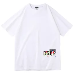 Cotton Men's T-shirts DSQ2 Fashion M￤rke Brev Small Label Printing Short Sleeve Trend Men and Women Casual Personality DSQ T-Shirt Top