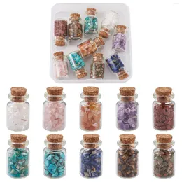 Colares pendentes 1 Conjunto de vidro transparente colorido Desejando decorações de cascalho DIY com chips de pedra de gemia sintética natural rolhas de cortiça